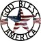 God Bless America Metal Star Hanging Welcome Signs Wall Decor Front Door Wreaths Garden Fence Patio Porch Yard Indoor Outdoor Patriotic Decorations 13''H